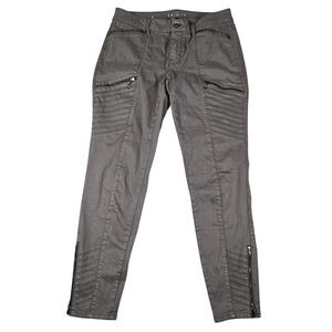 White House Black Market "The Skinny" Size 4 Cargo Gray ZIppered pants